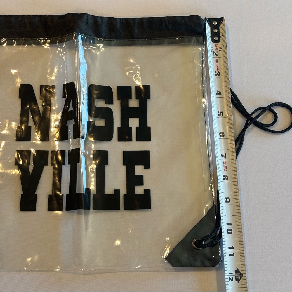 NASHVILLE Clear and‎ Black Drawstring Bag NWT - Picture 5 of 10